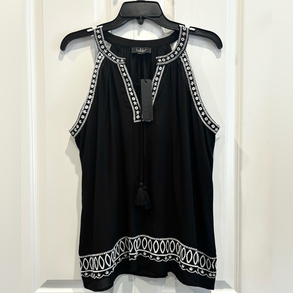 NEW Belldini Lurex Embroidered Keyhole Tank - Picture 5 of 7
